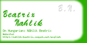 beatrix nahlik business card