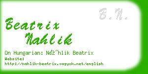 beatrix nahlik business card